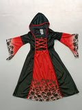 Girls Hooded Vampire Dress Flared sleeves with digital prints, ideal for various festival events and shows.