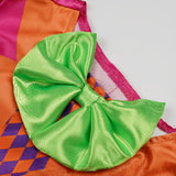 Girls 2-Piece Outfit: Dress + Headband Rose red suit-collar dress with bow, contrast-color hat-style headband. For parties and performances.