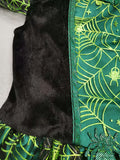 Girls Green Spider Web Witch Costume Dress Set