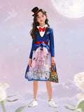 Kids Mary Poppins Nanny 4-Piece Costume Dress Set