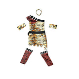 Girls Caveman 5-Piece Costume Set Jagged hem dress + headpiece + belt + wrist & leg guards. Ideal for parties and shows.