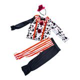 Girls Black-Red Clown Costume Set for Halloween & Carnival Parties