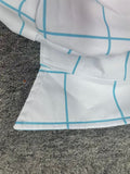 Girls White Grid Button-Up Shirt with Pink Tank Top Set