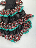 Girls Day of the Dead Skull Rose Tiered Costume Dress Set