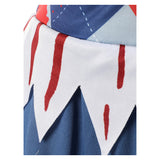 Girls Zombie Cos Dress, Ripped Uniform with Blood Print for Halloween