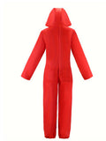 Teen Red Jumpsuit Clown Costume for Halloween Party & Stage Show
