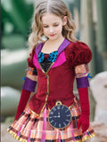 A Dress for Girls with a Bow Tie Decoration at The Neckline, Accompanied by a Small Hat And a Headband Shaped Like Ears, Plus a Pair of Gloves with Bows. This Stylish Outfit Is Perfect for Halloween, Christmas, And Festive Celebrations