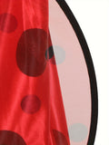 This girls' costume set includes a red ladybug printed dress, a pair of leg warmers, a pair of black tulle wings and a headband with antennae. Ideal for Halloween, holiday parties, animal themed dress-up and stage performances.