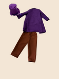 Kids Willy Wonka Chocolate Factory Costume Set with Top Hat