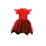 Girls Devil Dress Set with Headband for Halloween & Stage Performance