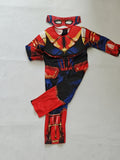Girls Warrior Costume Jumpsuit with Non-woven Eye Mask for Halloween