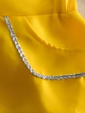 Girls cool street style costume set includes printed cropped top, yellow skirt overlay and padded leggings. Trendy racing inspired look, great for stage shows, themed parties and kids dress-up activities.