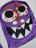 Purple Rainbow Friends 2-Piece Costume Set: One-piece long jumpsuit plus matching character hood. Classic purple themed patterns with high recognizability, zipper design for easy on and off. Loose cut allows free movement, great for festivals.
