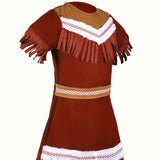 Girls Caveman Fringe Dress Set for Halloween & Stage Performance