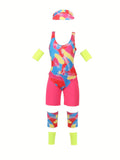Girls Color Block Sport Cosplay Outfit Set for Stage Performance & Role Play