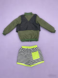 Outfit Set: 1 Black Coat + 1 Black Shirt + 1 Coat Shorts. It Features a Contrasting Color Combination. Suitable for Halloween And Various Carnival Festival Parties, As Well As Dance Party And Performance Outfits