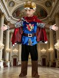 Boys Multi-piece King Costume Set with Cape & Crown for Halloween & Carnival
