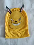 A Yellow 1pc Jumpsuit with a Stand-up Collar. Features a Printed Lightning Bolt on the Front Chest, Vibrant Colors, and a Soft, Comfortable Fabric. Simple and Stylish Design. Boys' Costume Set, Suitable for Halloween and Various Carnival Festivals
