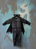 Boys Padded Muscle Jumpsuit Set with Cape, Eye Mask & Free Printed Belt