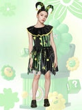 Girls Clown Printed Dress & Headband Set for Halloween & Christmas Party