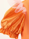Girls Cute Pumpkin Witch Dress with Headband for Halloween