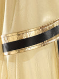Girls Princess 2Pcs Set: Jumpsuit + Arm Bands Golden waist stripes & vintage collar stripes. Ideal for all kinds of festival shows.