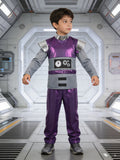 Boys' 3pcs Set: a Short Vest + High-Necked Orange-Yellow Inner Layer + 1 Pair of Wristbands, Gray Color-Blocked Metallic Fabric (Simulating Mechanical Shell), Clock/Gear Decoration on The Chest (Strengthening Mechanical Setting)