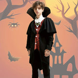 Boys Deluxe Stand Collar Vampire Cape Costume for Halloween