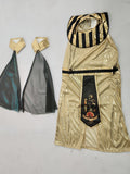 Girls Princess 2Pcs Set: Jumpsuit + Arm Bands Golden waist stripes & vintage collar stripes. Ideal for all kinds of festival shows.