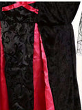 Kids Witch Costume Black & Red Dress with Hat for Halloween Cosplay Party