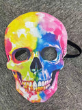 Kids Rainbow Watercolor Skeleton 2-Piece Costume Set with Jumpsuit & Mask