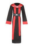 Kids Black & Red Hooded Sorcerer Costume for Halloween Cosplay