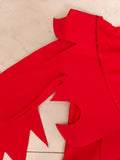 Kids Devil Costume Red Dress with Horns Headband & Pitchfork for Halloween Party Cosplay