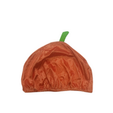 Kids pumpkin costume set includes sleeveless top, trousers and matching hat. Cute cartoon pumpkin design, perfect for Halloween trick-or-treat, themed parties and school dress-up activities.