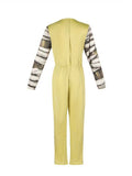 Boys Printed Jumpsuit & Scary Mask Costume Set for Halloween Party