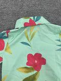 Boys Mint Green Hawaiian Floral Print Short Sleeve Shirt