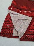 Girls Color-block Print Dress with Grass Skirt, One-shoulder Outfit for Festival Shows