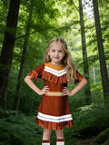 Girls Caveman Fringe Dress Set for Halloween & Stage Performance