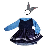 Girls Bunny Dress Set with Bunny Ears Headband for Halloween & Performance