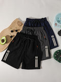 Boys 3-Pack Solid Color Quick-Dry Shorts with Reflective Strips