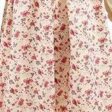 Girls Pastoral Style Dress Set with Bib & Floral Hat for Festival Shows