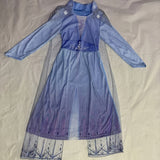 Girls Princess Dress Set Blue dress with golden snowflake patterns + stick-on cape. Great for festivals and shows.