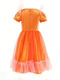 Girls Cute Pumpkin Witch Dress with Headband for Halloween