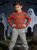 Kids Horror Striped Top Skull Pants Costume Set