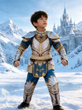Boys' King Jumpsuit Set: 1 Full Body Digital High-Definition Printed Jumpsuit And 1 Pair of Shoulder Buttons, Boys' Halloween And Various Carnival Party Costumes, Makeup Ball Costumes, Performance Costumes
