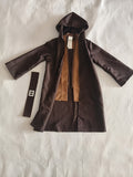Boys' Costume Set: 1 brown coat and 1 belt. The coat features stylish fake two-piece design with dark and light brown contrast, hooded design for better role-play experience. Perfect set for Halloween and various carnival parties.