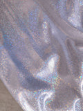 Girls holographic silver 2-piece stage costume, cropped hooded long sleeve top and elastic waist straight pants. Shiny reflective finish, trendy street style for dance competitions and performance dress-up.