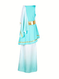 Girls Light Blue Slip Dress with Headband for Goddess Halloween Performance