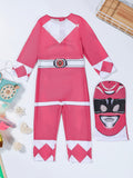 Girls Printed Jumpsuit & Realistic Print Hood Costume for Halloween & Christmas