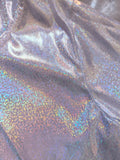 Girls holographic silver 2-piece stage costume, cropped hooded long sleeve top and elastic waist straight pants. Shiny reflective finish, trendy street style for dance competitions and performance dress-up.
